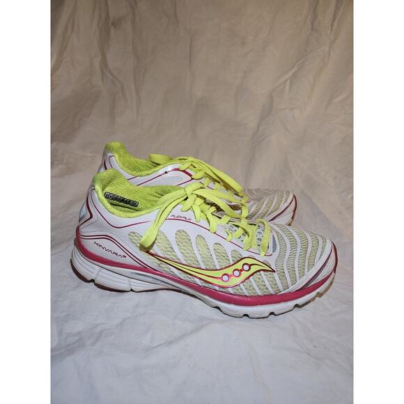 Saucony Kinvara 3 Progrid Women US 7.5 Running Shoes White Pink Yellow - Picture 6 of 8